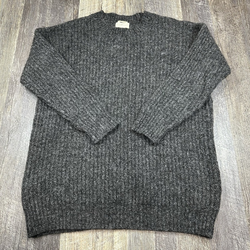 Denim & Supply Ralph Lauren Women's Rib Knit Sweater Gray Wool Italian Yarn Sz M